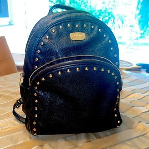 Michael Kors black leather backpack